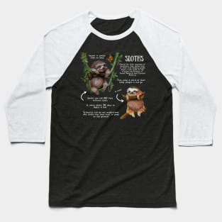 Animal Facts - Sloth Baseball T-Shirt